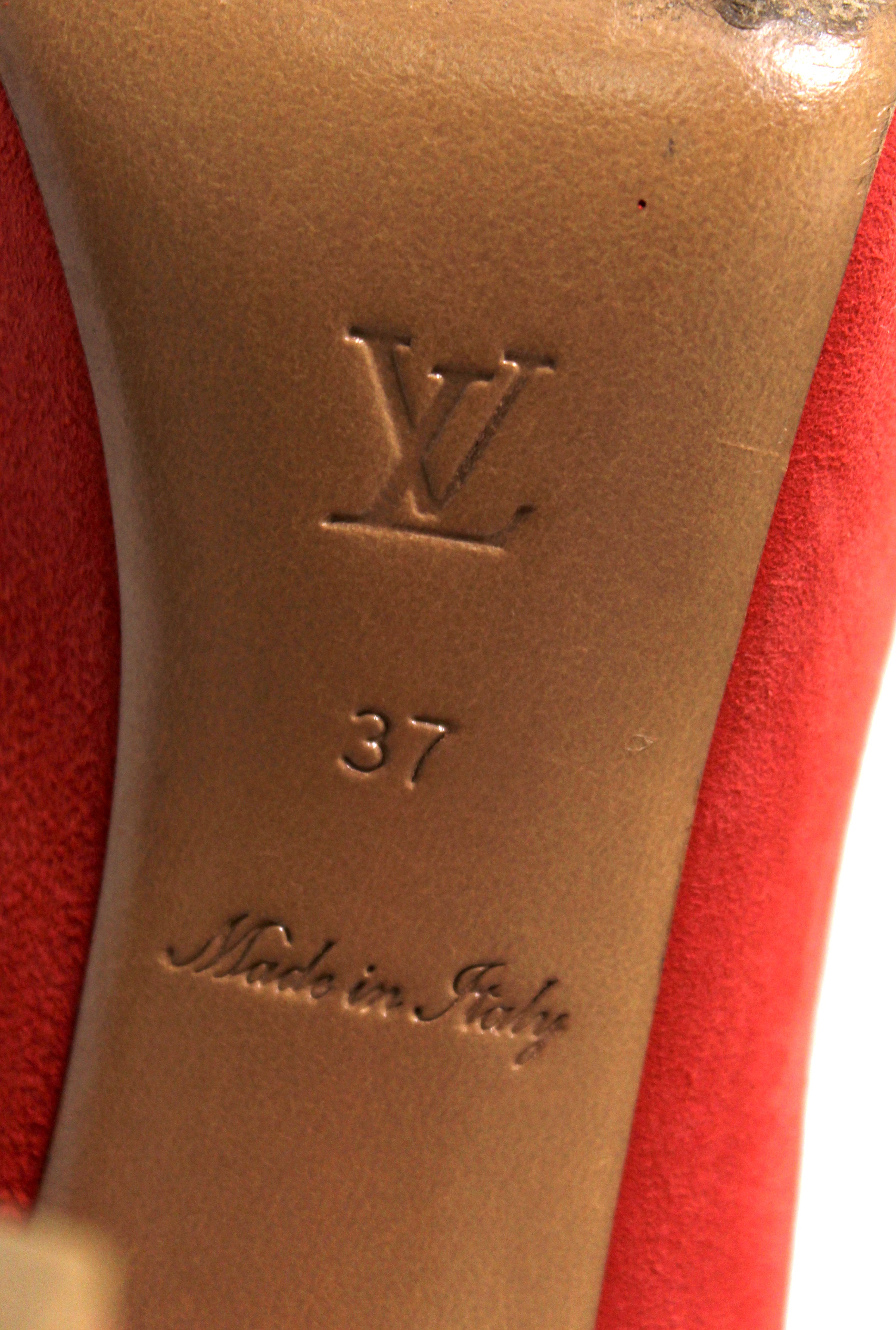 Leather heels Louis Vuitton Red size 37 EU in Leather - 20935414