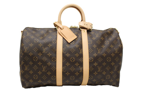 Authentic NEW Louis Vuitton Classic Monogram Keepall Bandouliere 45 Travel Bag