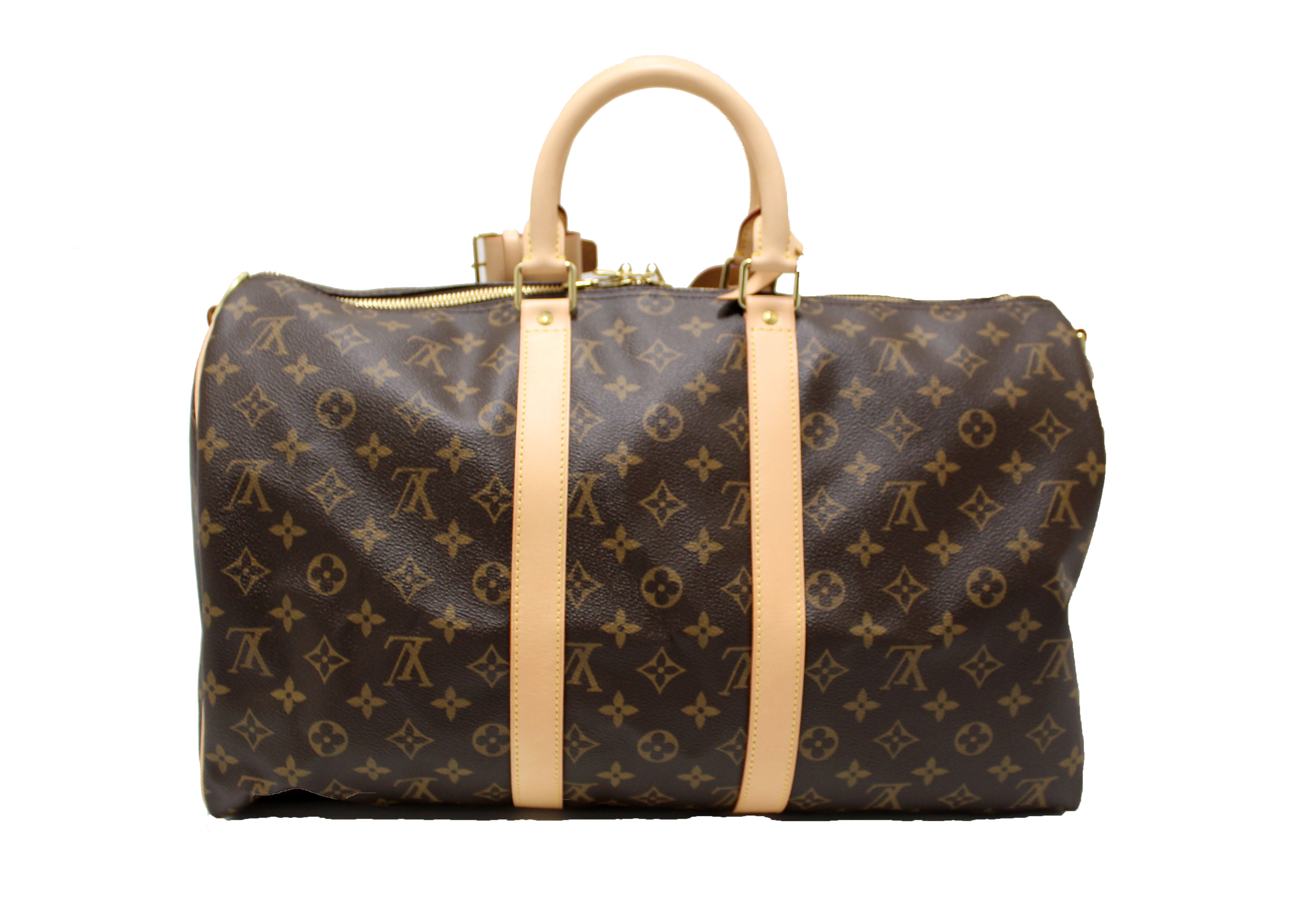 Authentic NEW Louis Vuitton Classic Monogram Keepall Bandouliere 45 Travel Bag