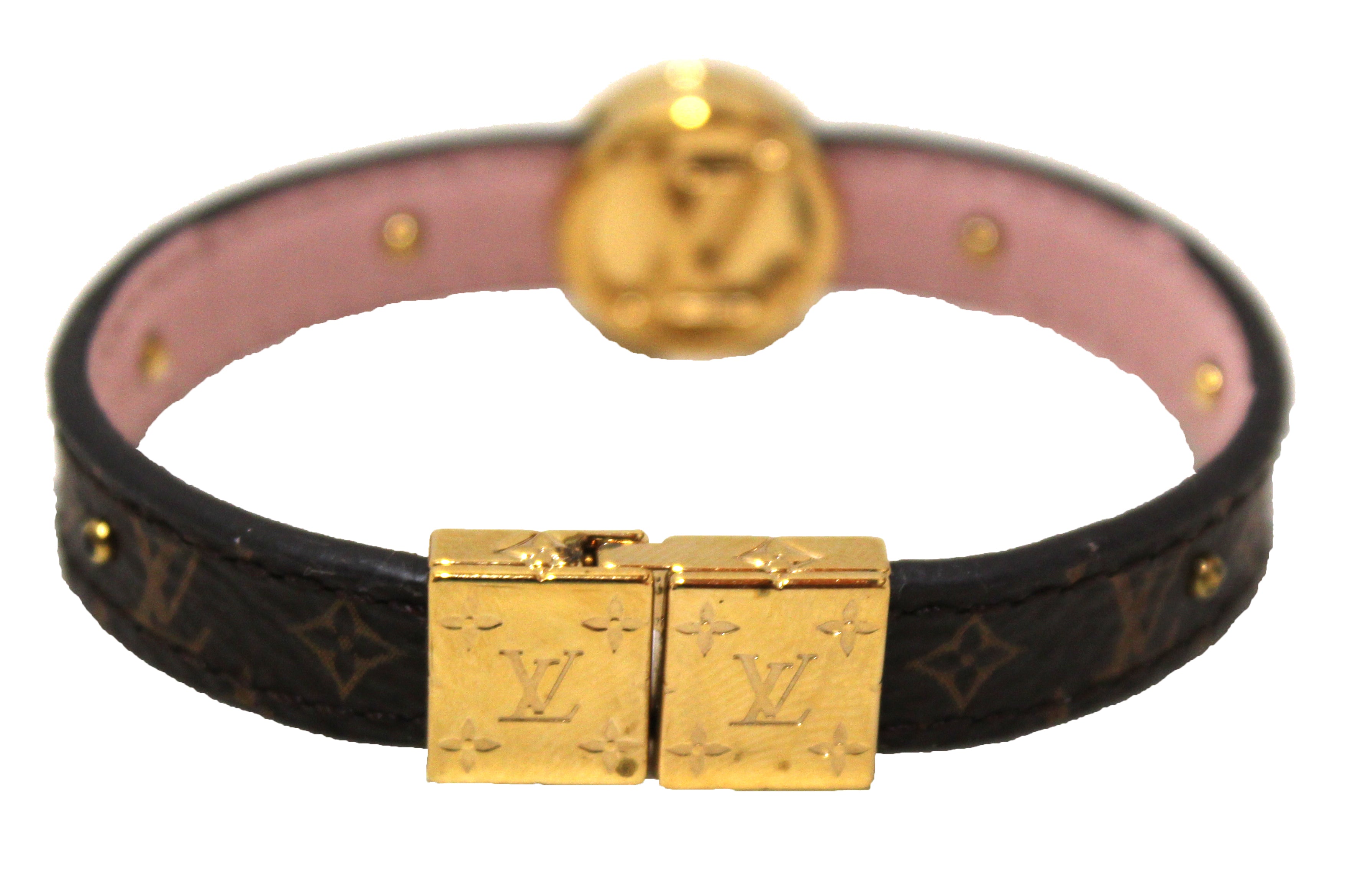 Authentic Louis Vuitton Monogam/Pink LV Circle Reversible Bracelet – Paris  Station Shop