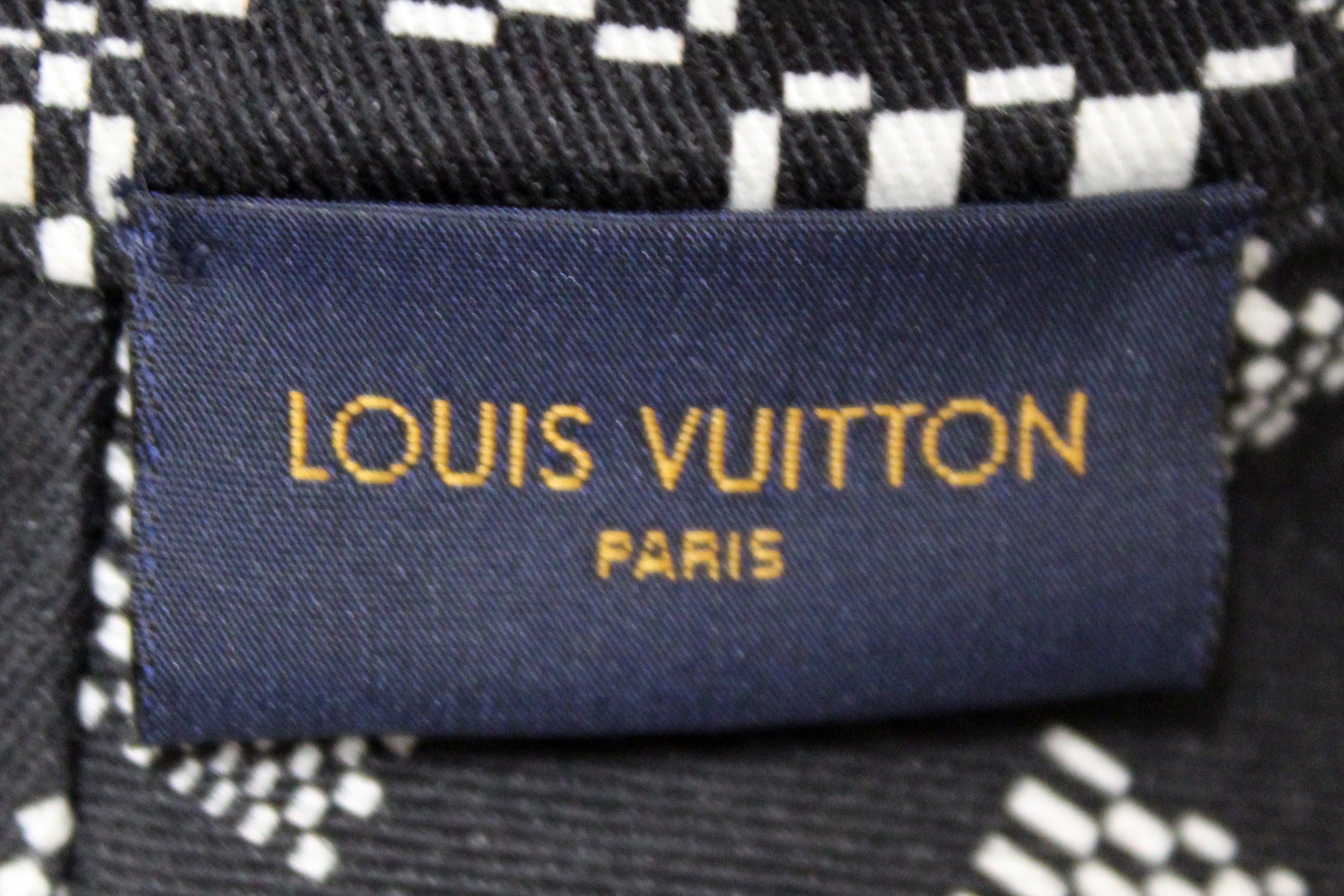 Authentic Louis Vuitton Black x White Distorted Damier Reversible Bucket Hat