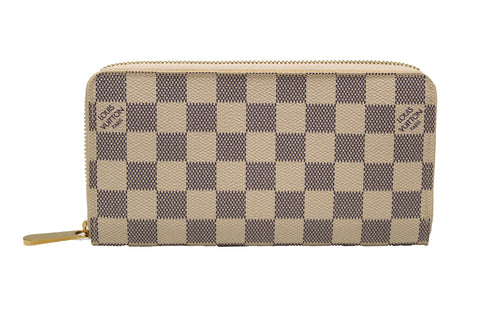 Authentic New Louis Vuitton Damier Azur Canvas Zippy Wallet