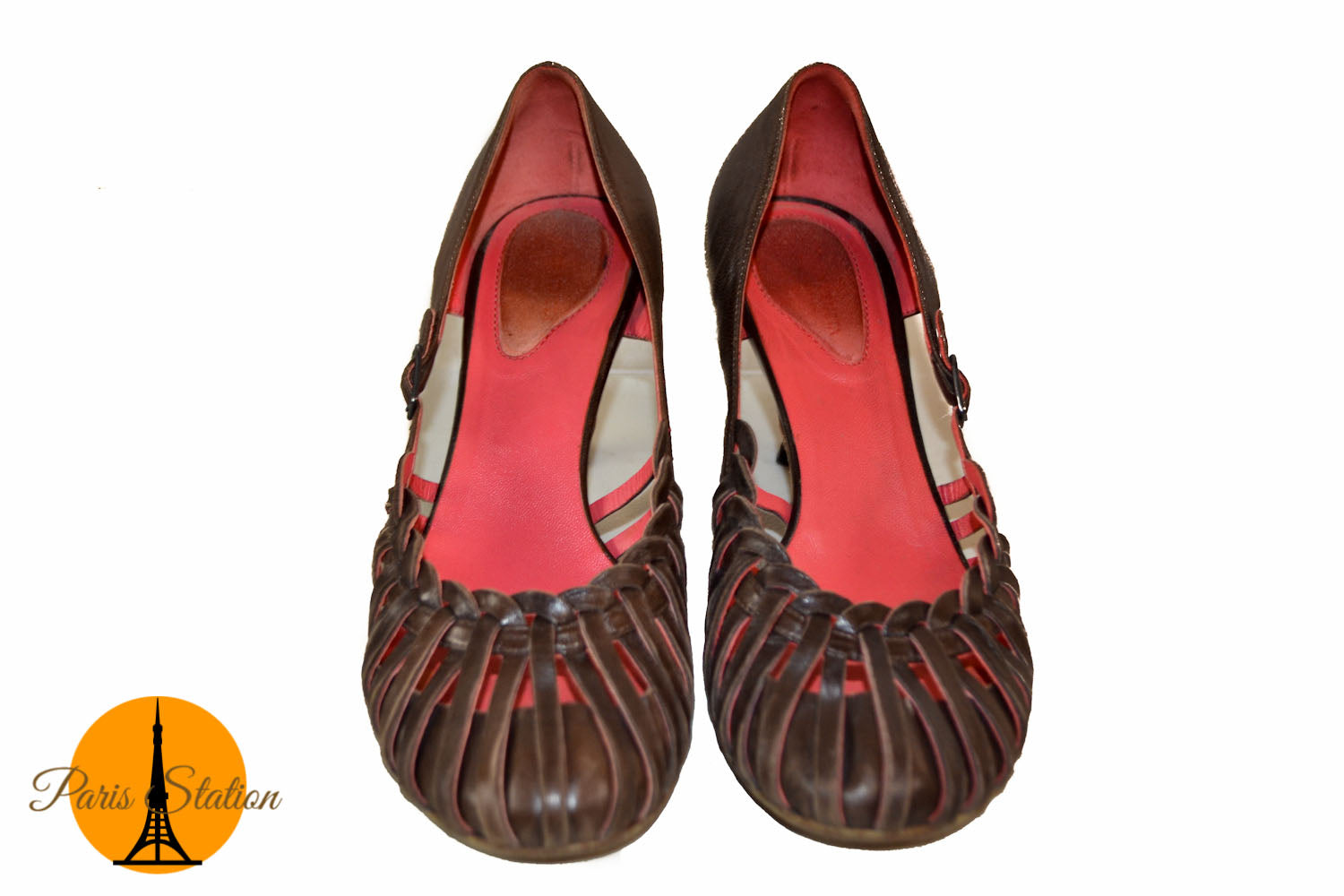 Authentic Bottega Veneta Brown Leather Sandal Shoes 36 1/2