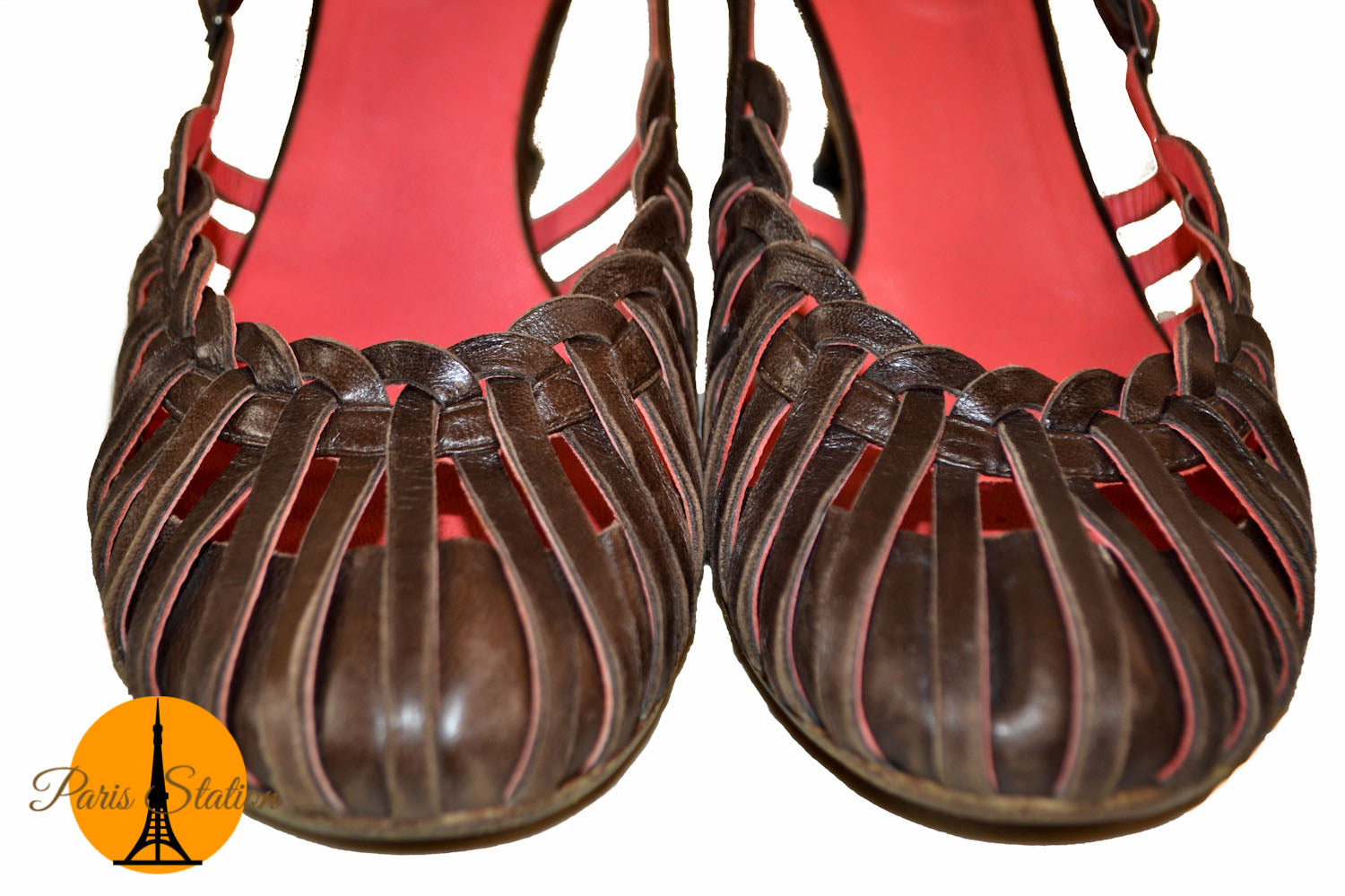 Authentic Bottega Veneta Brown Leather Sandal Shoes 36.5