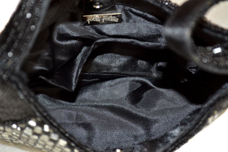 Authentic Folli Folli Black Beaded Evening Bag