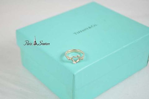 Authentic Tiffany & Co. Sterling Silver Heart Ring Size 3.5